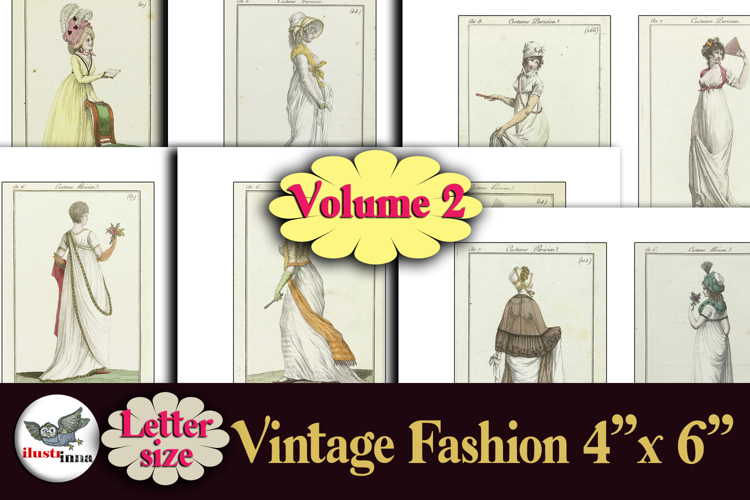Vintage French Fashion Images 4x6 Printable Vol.2 example image 1