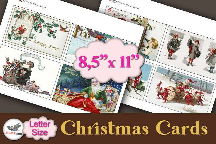 Antique Christmas Cards Printable Letter Kit