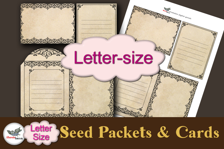 Vintage Seed Packet Cards Printable Letter Set