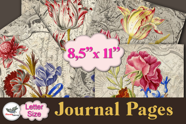 Vintage Floral Journal Pages Letter Size Printable