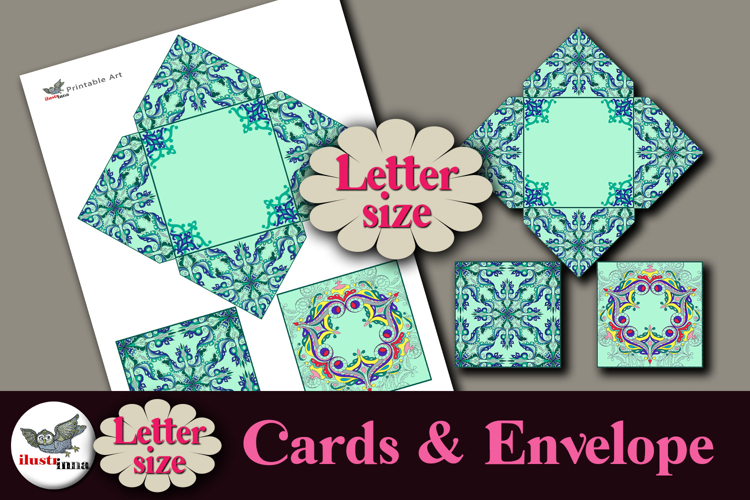 Square Cards & Envelope Printable Kit Letter Size