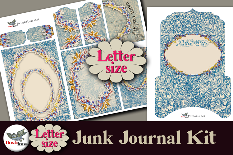 Winter Garden Junk Journal Kit Letter Size Set