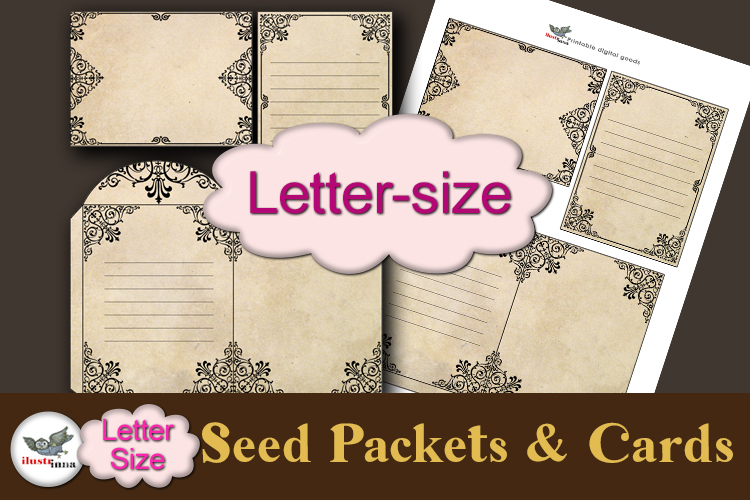 Victorian Seed Packet Cards Printable Letter Set