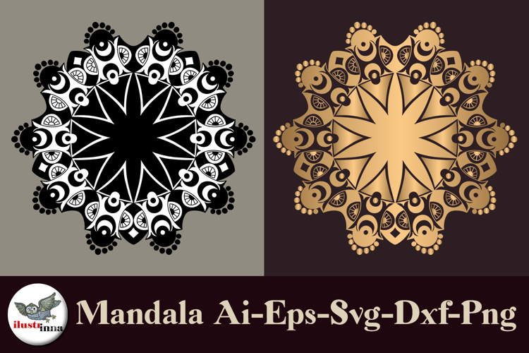 Geometric Mandala SVG Set Gold & Black Vector Art