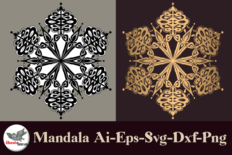 Ornamental Mandala SVG Set Gold & Black Vector
