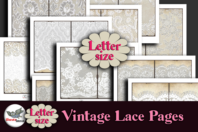 Antique Lace Junk Journal Pages Kit Letter Size