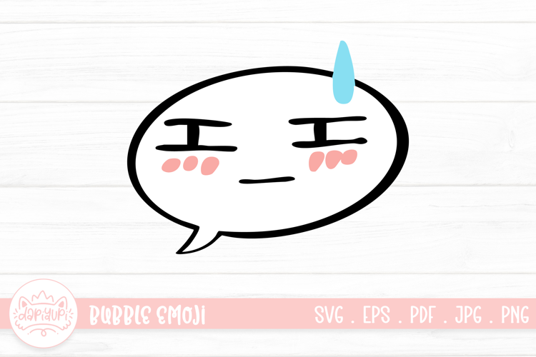 Annoyed Bubble Emoji Character Illustration