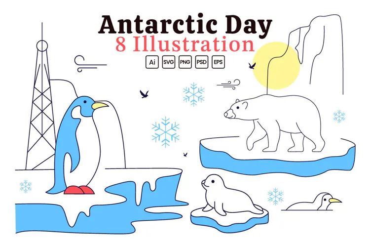 8 Antarctic Day Illustration