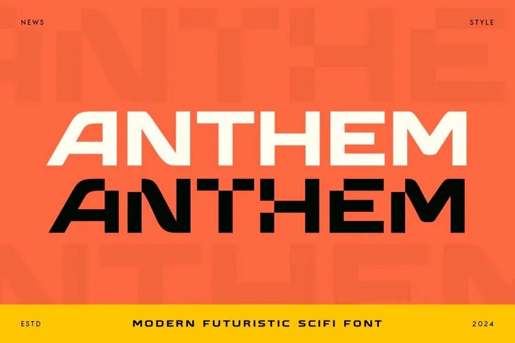 ANTHEM - Modern Futuristic Scifi Font