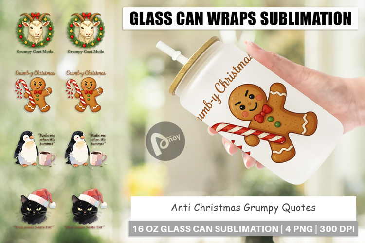 Glass Can Anti Christmas Grumpy Quotes