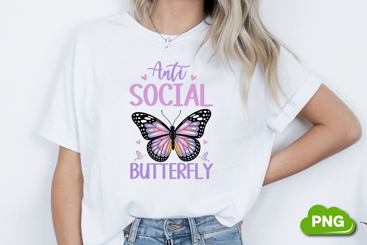 Anti Social Butterfly PNG, Butterfly PNG, Butterfly Clipart