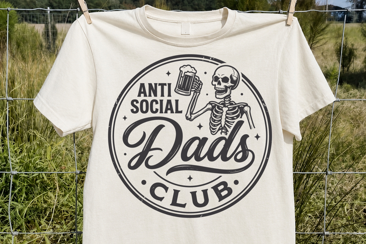 Anti Social Dads Club SVG, Funny Beer Skeleton Dad PNG