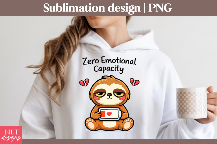 Funny Anti Valentine Sublimation Sarcastic love quote Sloth