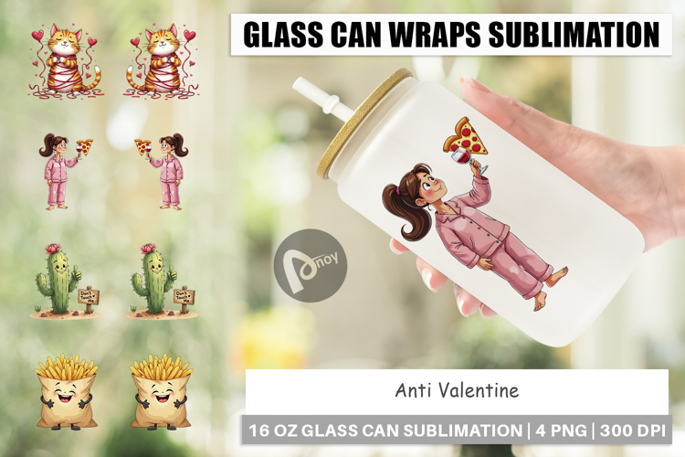 Anti-Valentines Singles Glass Can