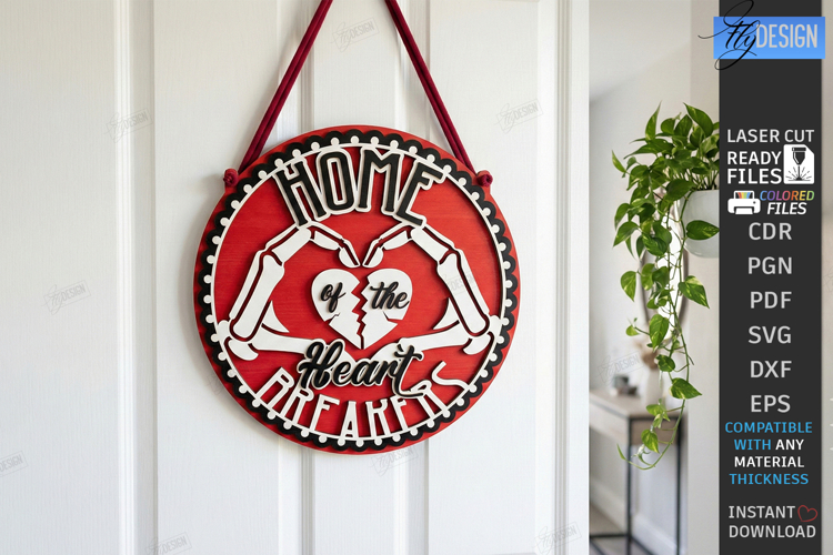 Anti Valentine Day Laser Cut | Sarcastic Round Door Sign SVG