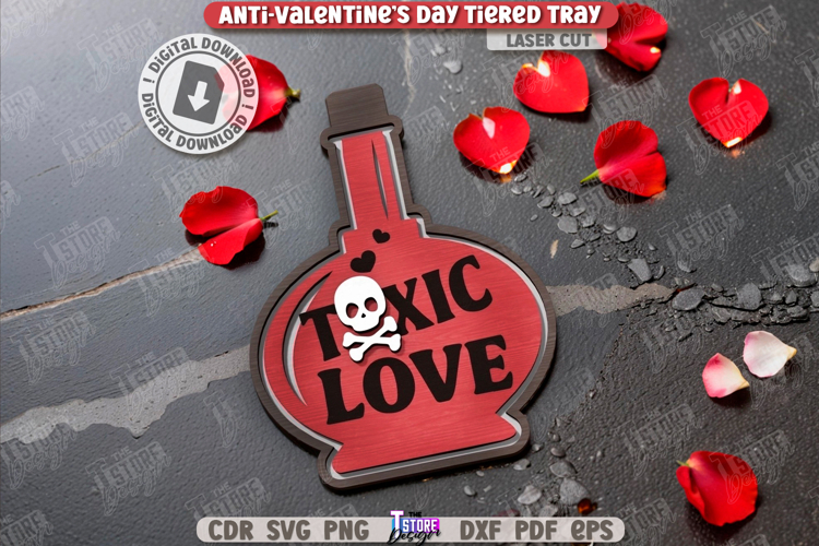 Anti-Valentines Day Tiered Tray Laser Cut |Mini Signs| CNC