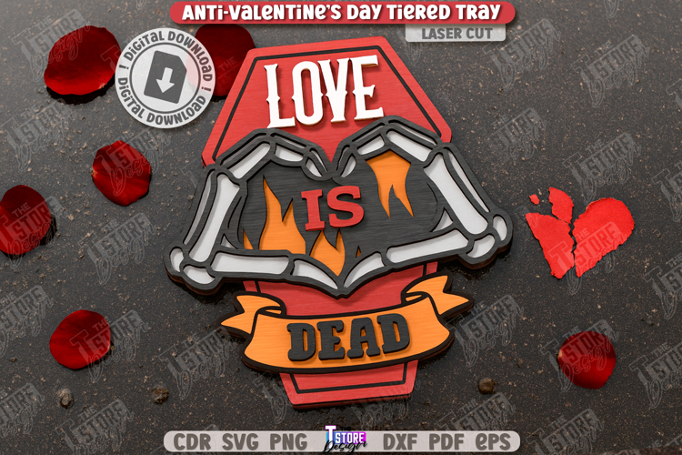 Anti-Valentines Day Tiered Tray Laser Cut |Mini Signs| CNC