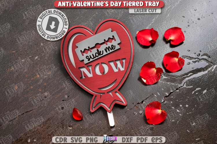 Anti-Valentines Day Tiered Tray Laser Cut |Mini Signs| CNC