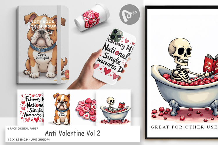 Anti-Valentines Singles Digital Paper