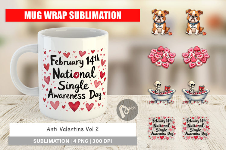 Anti-Valentines Singles Mug Wrap