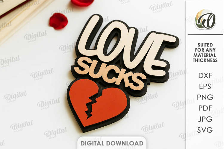 Anti Valentines Day Decor Laser Cut. Wall Decor SVG