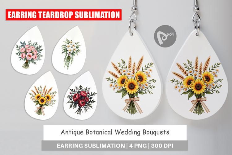Botanical Wedding Bouquets Earring