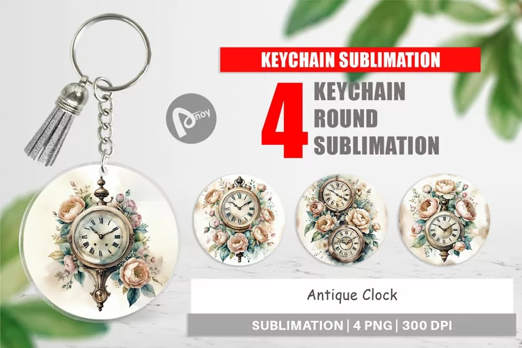 Keychain Antique Clock