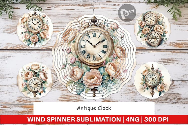 Wind Spinner Antique Clock