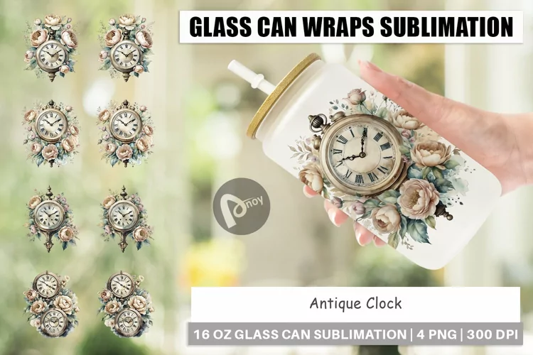 Glass Can Antique Clock