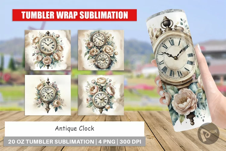 Tumbler Wrap Antique Clock