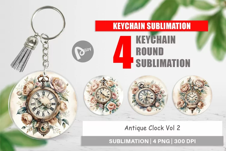 Keychain Antique Clock