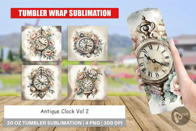 Tumbler Wrap Antique Clock