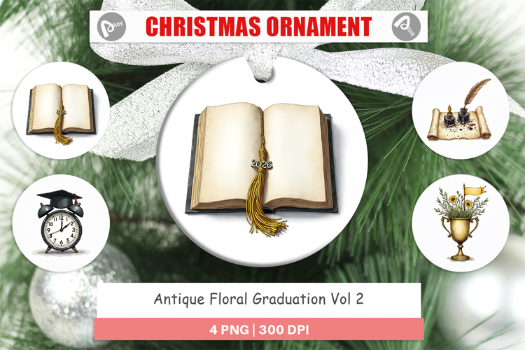 Antique Floral Grad Ornament