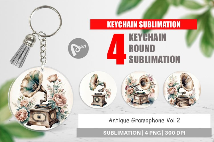 Keychain Antique Gramophone example image 1
