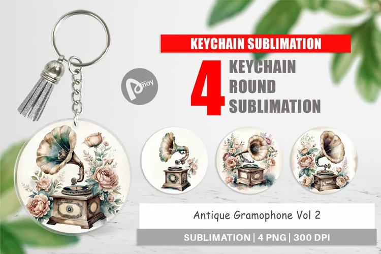 Keychain Antique Gramophone