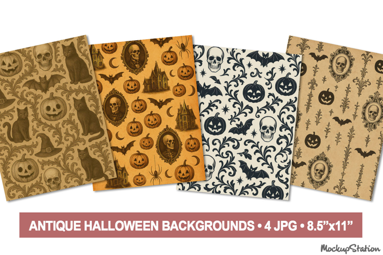 Antique Halloween Junk Journal Papers Vintage Skulls