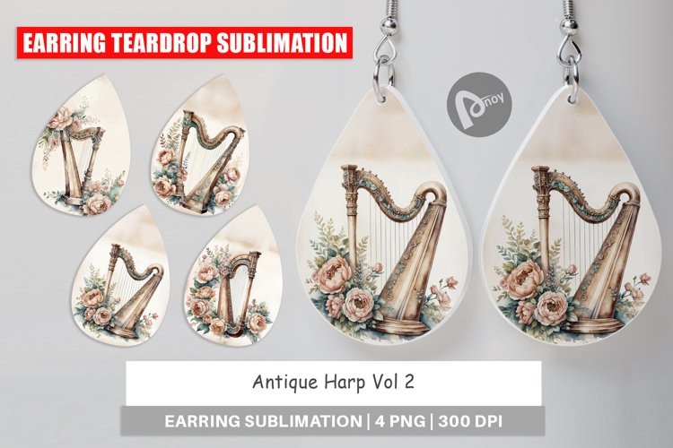Earring Antique Harp