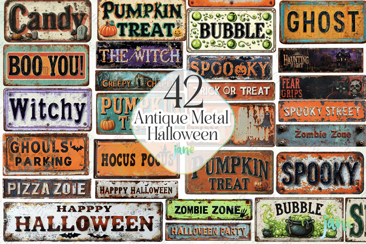 Antique Metal Halloween Sublimation
