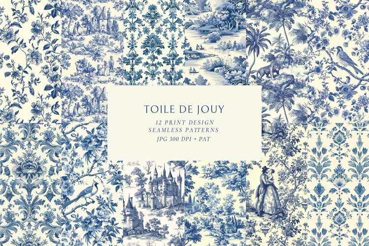 Toile de Jouy Print Design Patterns