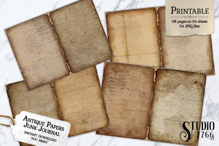 Antique Papers Junk Journal Pages