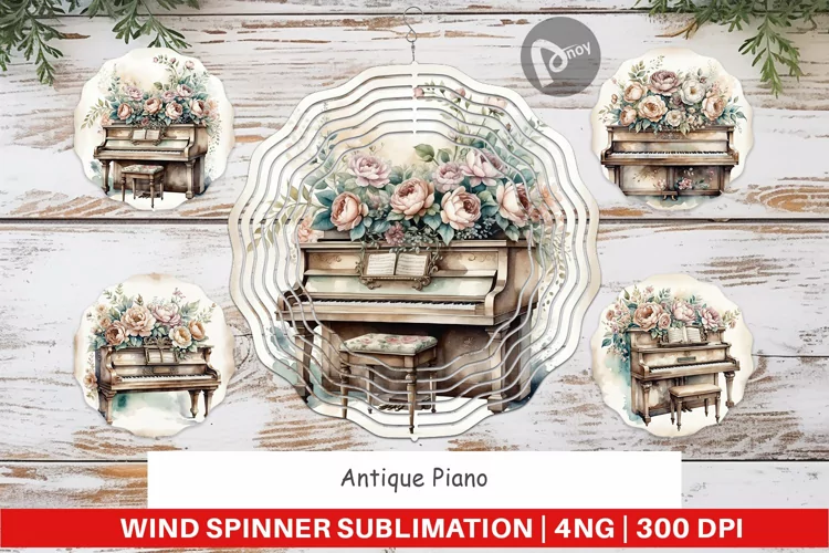 Wind Spinner Antique Piano