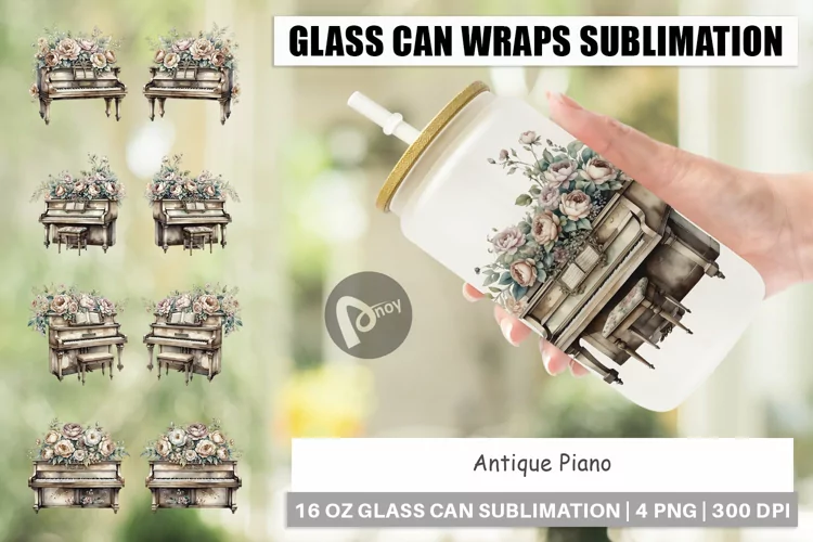 Glass Can Antique Piano
