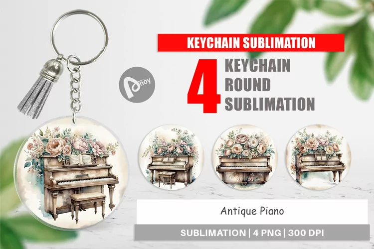 Keychain Antique Piano