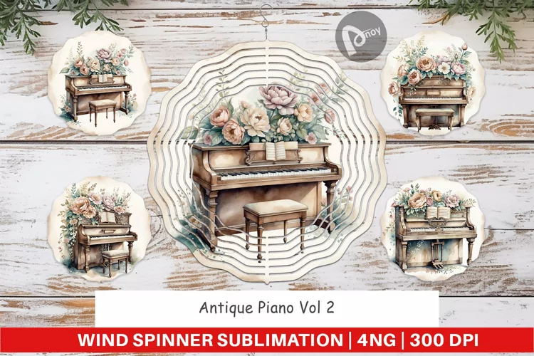 Wind Spinner Antique Piano