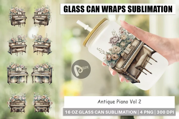 Glass Can Antique Piano