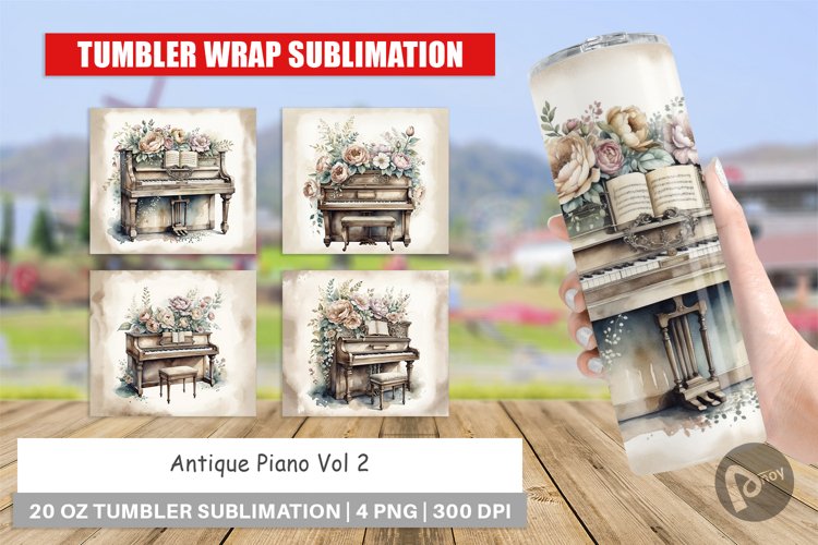 Tumbler Wrap Antique Piano example image 1