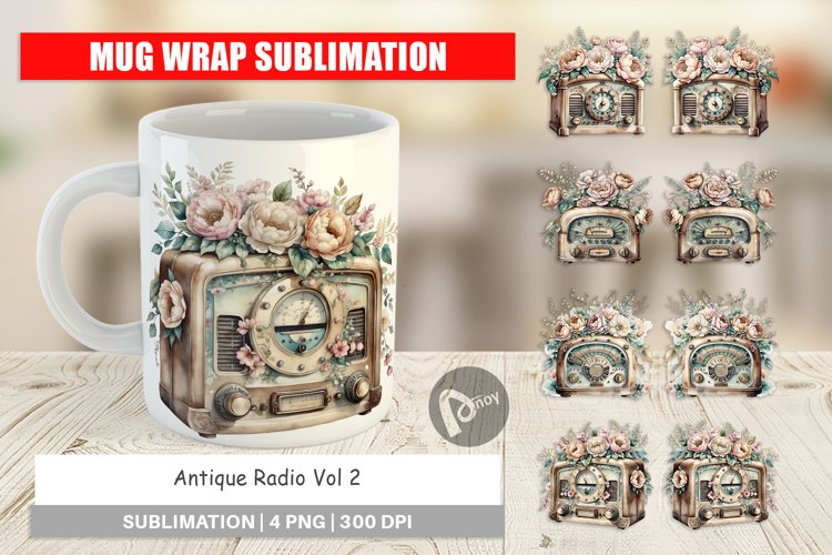 Mug Wrap Antique Radio example image 1