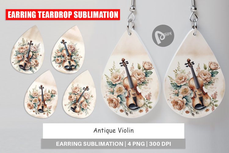 Earring Antique Violin