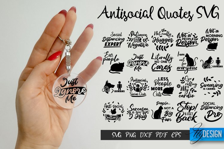 Antisocial Quotes Svg Bundle, Keychain Svg Bundle, Funny svg example image 1