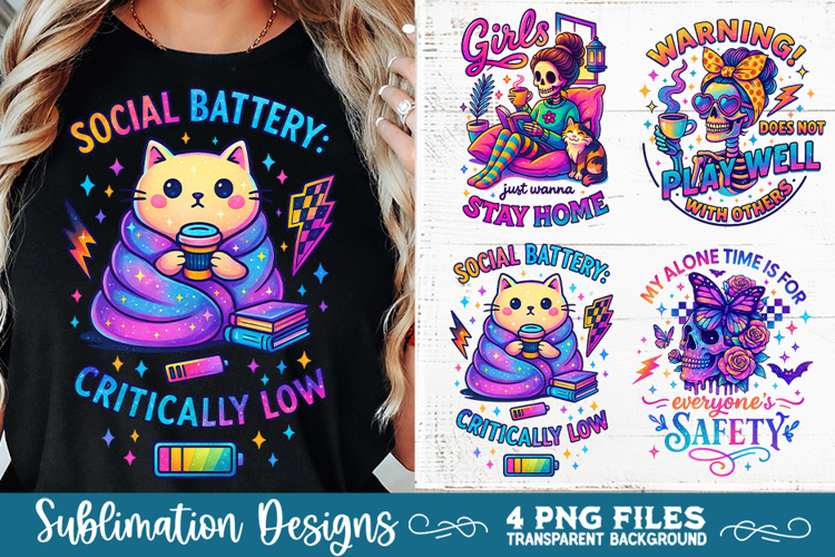 Funny Sarcastic Antisocial Retro PNG Sublimation